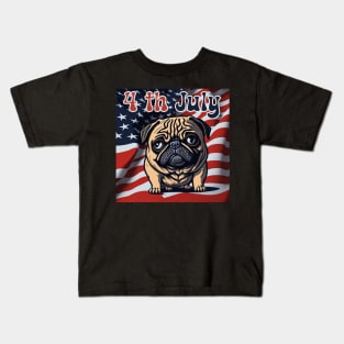 Pug 4th July Kids T-Shirt